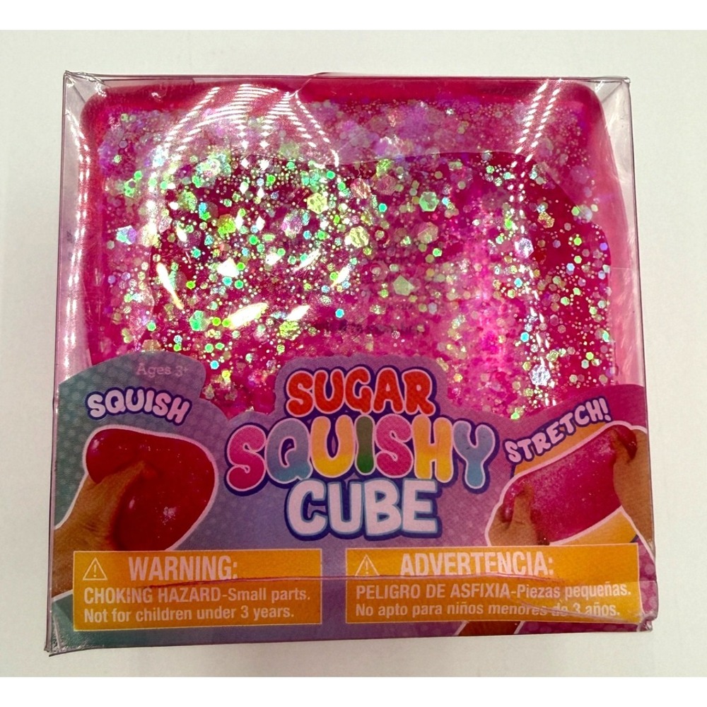 Squishy Sugar Cube Toy Pink Easter Viral Sensory Fidget Toy IN HAND